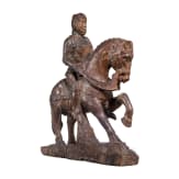 Seltene Skulptur eines sp&auml;tgotischen Ritters, Niederrhein, um 1500