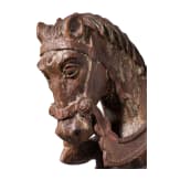 Seltene Skulptur eines sp&auml;tgotischen Ritters, Niederrhein, um 1500