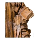 Skulptur eines thronenden Bischofs, rheinl&auml;ndisch, 1. H&auml;lfte 16. Jhdt.