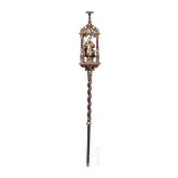 Bedeutende Prozessionsstange mit Hl. Nikolaus, s&uuml;ddeutsch, um 1680
