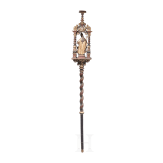 Bedeutende Prozessionsstange mit Hl. Nikolaus, s&uuml;ddeutsch, um 1680