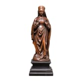 Heiligenfigur aus Buchsbaumholz, Frankreich, 17. Jhdt.