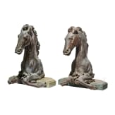 Ein Paar Hippocampi aus Bronze, Italien, 19. Jhdt.