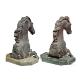 Ein Paar Hippocampi aus Bronze, Italien, 19. Jhdt.