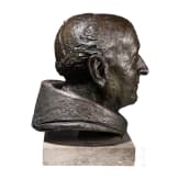 Bronzener Portraitkopf des Papstes Paul VI., M&uuml;nchen, 2. H&auml;lfte 20. Jhdt.