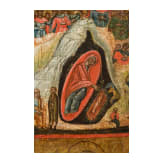 Vierfelderikone mit der Geburt und Taufe Christi, Griechenland, 19. Jhdt.