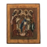 Deesis- und Vierfelderikone, Russland, 19. Jhdt.