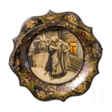Seltener Lack-Servierteller, Russland, Danilowo, Fabrik Nikoaj Lukutin, 1876 - 1882