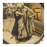 Seltener Lack-Servierteller, Russland, Danilowo, Fabrik Nikoaj Lukutin, 1876 - 1882
