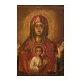 Gro&szlig;formatige Ikone mit der Gottesmutter von Kursk (Kurskaja), Russland, Anfang 19. Jhdt.
