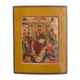 Ikone mit seltenem Thema "Jesus bei den Schriftgelehrten" (Mittpfingsten), Russland, 20. Jhdt.