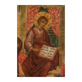 Ikone mit seltenem Thema "Jesus bei den Schriftgelehrten" (Mittpfingsten), Russland, 20. Jhdt.