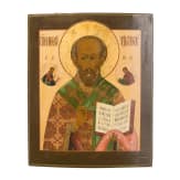 Gro&szlig;formatige Ikone mit dem Heiligen Nikolaus, Russland, 19. Jhdt.
