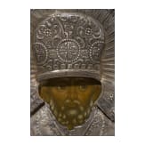 Ikone mit dem Heiligen Nikolaus von Myra mit Silberoklad, Russland, 2. H&auml;lfte 19. Jhdt. (Ikone), Moskau, Iwan Sacharow, 1867 (Oklad)