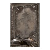 Ikone mit dem Heiligen Nikolaus von Myra mit Silberoklad, Russland, 2. H&auml;lfte 19. Jhdt. (Ikone), Moskau, Iwan Sacharow, 1867 (Oklad)