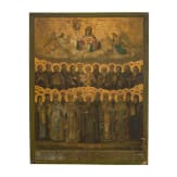 Ikone mit Synaxis von Heiligen, Berg Athos, um 1900