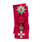 Wilhelm Freiherr von Leonrod - Gro&szlig;kreuzsatz mit Schwertern am Ring und Brillanten des bulgarischen St.-Alexander-Ordens, im Verleihungsetui, mit &Uuml;berkarton