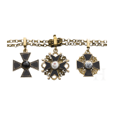 Goldene Miniaturenkette mit St.-Stanislaus-Orden mit Krone, St.-Wladimir-Orden und St.-Anna-Orden, Russland, um 1900