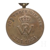 Treuedienstmedaille zum 75. Geburtstag Wilhelms II.