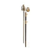 S&auml;bel der Mousquetaires du Roi, Modell 1814, Sammleranfertigung des 20. Jhdts., sowie Tschako-Emblem