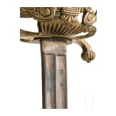 S&auml;bel der Mousquetaires du Roi, Modell 1814, Sammleranfertigung des 20. Jhdts., sowie Tschako-Emblem