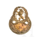 S&auml;bel der Mousquetaires du Roi, Modell 1814, Sammleranfertigung des 20. Jhdts., sowie Tschako-Emblem
