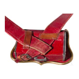 Kartusche, Ledertasche, Silberdose und Geh&auml;ngeteile