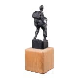 Johann Enrich (1881 - 1970) - Tiroler Kaiserj&auml;ger, geschw&auml;rzte Bronzeskulptur