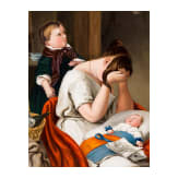 &Ouml;lgem&auml;lde "Todesnachricht", um 1840