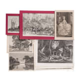 Grafiksammlung mit Ansichten bayerischer K&ouml;nigsschl&ouml;sser und Wagners B&uuml;hnenbilder, deutsch, 2. H&auml;lfte 19. Jhdt.