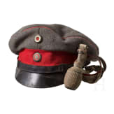 Feldgraue Schirmm&uuml;tze f&uuml;r Offiziere der hessischen Armee sowie bayerisches Portepee