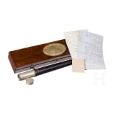 Kaiser Wilhelm I. - Fernrohr in Schatulle als Geschenk an einen britischen Leuchtturmw&auml;rter, datiert 1877