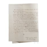 General August Graf Neidhardt von Gneisenau (1760 - 1831) - Degen des PLM-Tr&auml;gers Oberst Heinrich Sigismund von der Heyde und sieben Briefe Gneisenau/von der Heyde