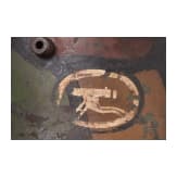 Stahlhelm M 16 mit Tarnanstrich und MG-Abzeichen