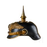 A helmet for Prussian One Year Guard Infantry volunteers, with shoulder boards and photo of owner