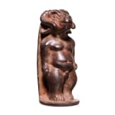 A bronze statuette of Chnum with grotesque features, Alexandrian, 1st century A.D.
