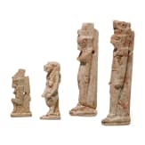 Four faience amulets with depictions of deities, Late Period, mid 1st millennium B.C.