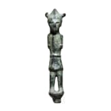 An Eastern Mediterranean bronze statuette of a warrior with horned helmet, 13th - 12th century B.C.