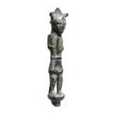An Eastern Mediterranean bronze statuette of a warrior with horned helmet, 13th - 12th century B.C.