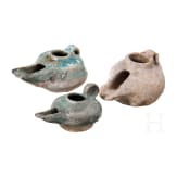 Three Ottoman oil lamps, 13th/14th century