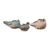 Three Ottoman oil lamps, 13th/14th century