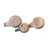 Three Ottoman oil lamps, 13th/14th century