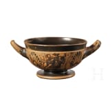 A Greek bowl with black-figure painting, 1st half of the 5th century B.C.