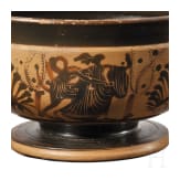 A Greek bowl with black-figure painting, 1st half of the 5th century B.C.