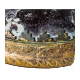 Six splendidly decorated, gilded Hellenistic bronze fittings, 3rd - 1st century B.C.
