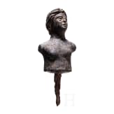 A Roman bust of a woman in black glass, 2nd century A.D.