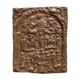 A Roman lead votive plaque depicting the Danube Riders, 2nd - 3rd century A.D.