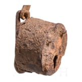Iron padlock with chain, Roman, 2nd - 3rd century.