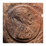 An early Byzantine pilgrim's bottle, mould-shaped ceramic, 6th - 7th century
