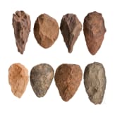 Eight Saharan hand axes, paleolithic, Acheulean, approx. 500000 - 100000 B.C.